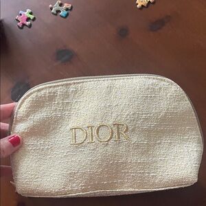 Dior Gold Textured Cosmetic Bag